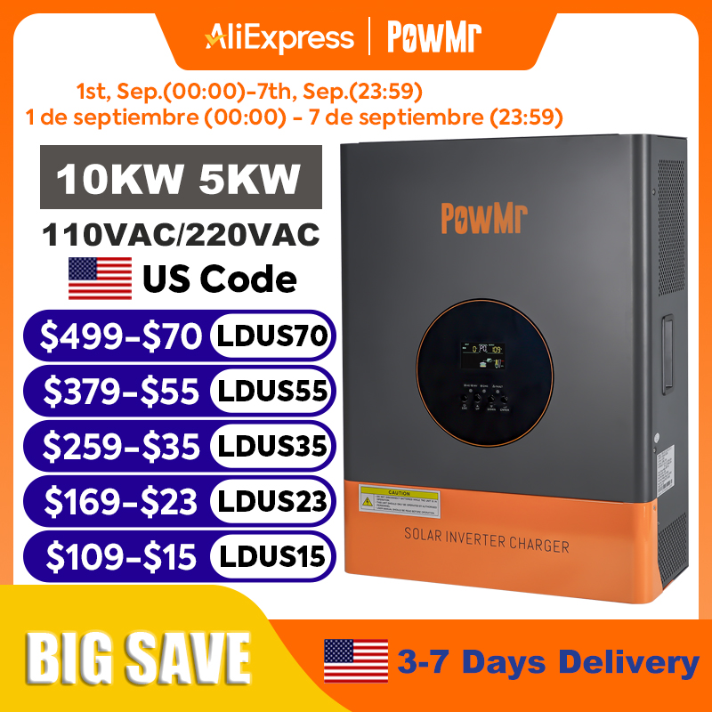Split Phase Inverter 10Kw 110V 220V - PowMr 10KW 5KW Split-Phase Omvormer 48V