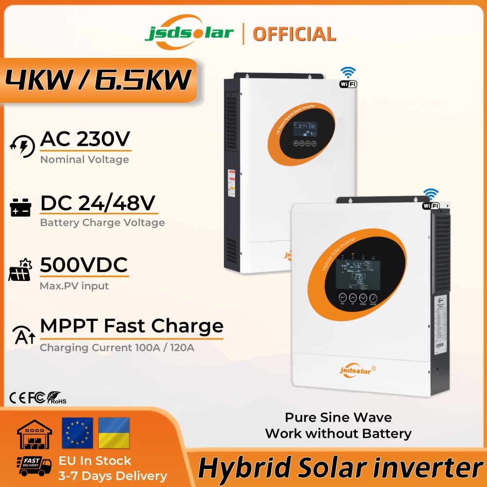 Hybrid Solar Inverter 5.5Kw Mppt 48V - JSDSolar 4KW 6.5KW Hybride Solar Inverter