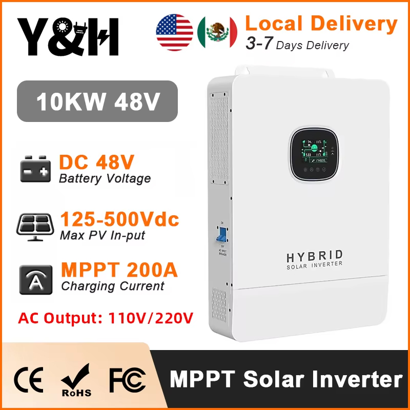 Split Phase Inverter 10Kw 110V 220V - Y&H 10KW Hybride Solar Inverter 48V