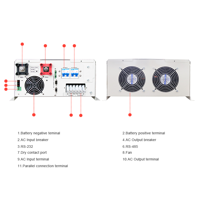 110 V/220 V 48 V Solar Convert - Split Phase Inverter 10Kw 110V 220V recensie en prijs