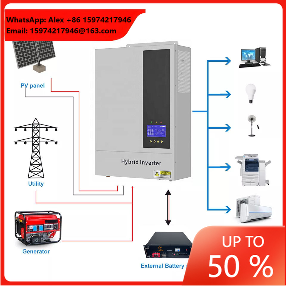 5,5 kW 48V hybride on/off-grid - Hybrid Solar Inverter 5.5Kw Mppt 48V recensie en prijs