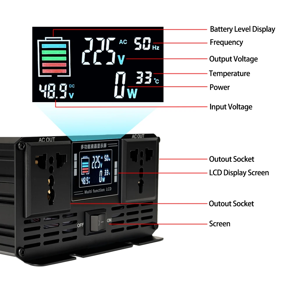 Zuivere Sinus Inverter DC 48V/ - Pure Sine Wave Inverter 5000W 48V 220V recensie en prijs