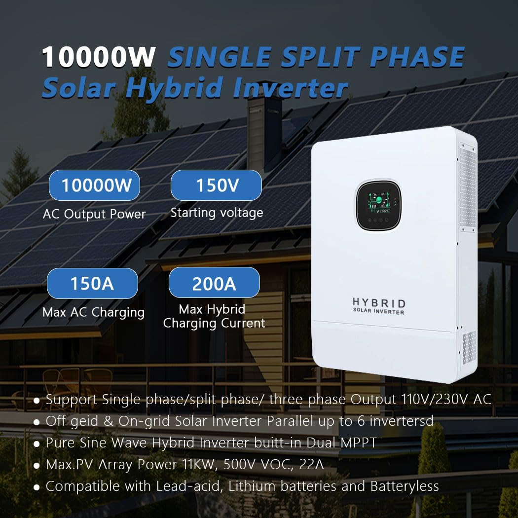 Y&H 10KW hybride zonne-omvorme - Split Phase Inverter 10Kw 110V 220V recensie en prijs