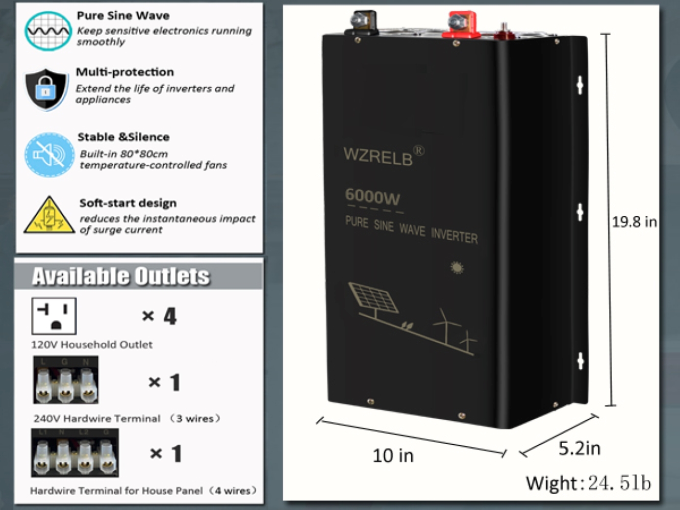 6000W Off Grid Split Phase Pur - Off Grid Solar Inverter 48V 6000W recensie en prijs