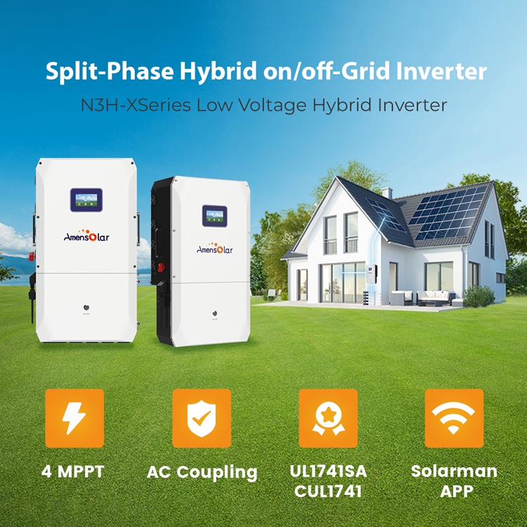 AMENSOLAR Hybride Omvormer 4,5 - Split Phase Inverter 10Kw 110V 220V recensie en prijs