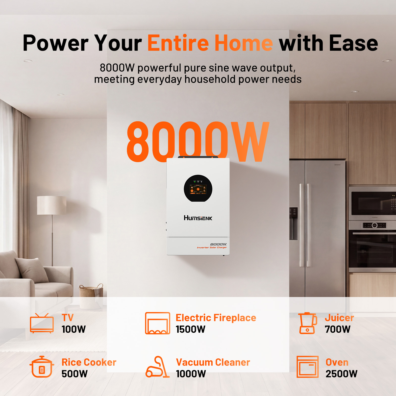 Humsienk 48V 8KW 3-in-1 Solar  - Mppt Hybrid Inverter 48V 8Kw 3 Phase recensie en prijs
