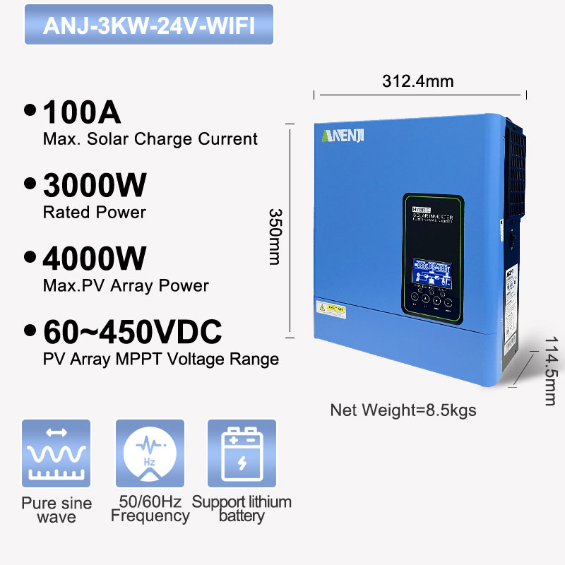 24V 3000W 120V off-grid zonne- - Inverter Pure Sine Wave 60Hz 120V 3000W recensie en prijs