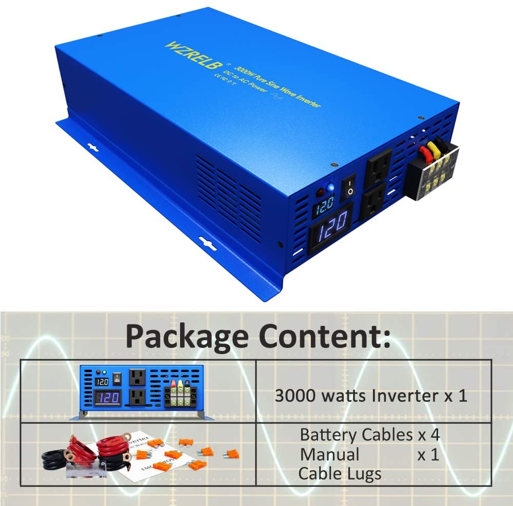 Zuivere Sinus Omvormer 3000W 2 - Inverter Pure Sine Wave 60Hz 120V 3000W recensie en prijs